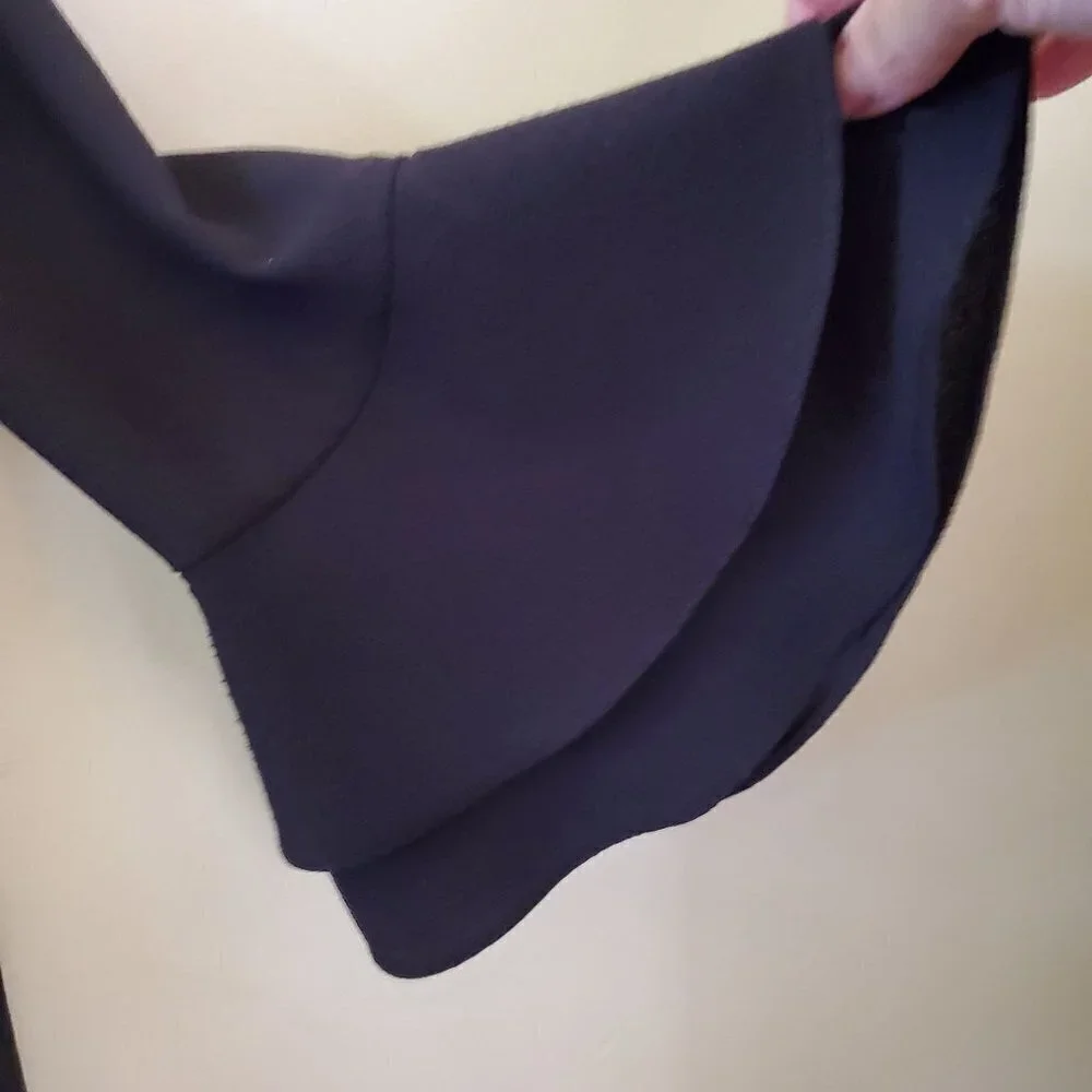 Charles Henry Black Bell Sleeve Crepe Sheath Dress Size S
